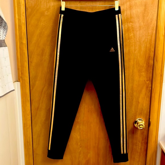 Adidas Youth rose gold and black track pants - Picture 1 of 15